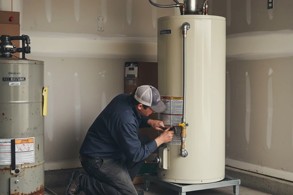 Water heater and shutoff valve replacement in Valdese